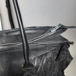 Leather Textile Tote Bag #001