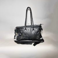 Leather Textile Tote Bag #001