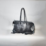 Leather Textile Tote Bag #001