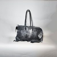 Leather Textile Tote Bag #001