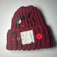Knit beanie -burgundy